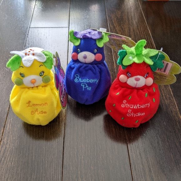 Popple Other - NWT Cutie-Fruity Popples mini plush toys, Set of 3, Vintage, NEW WITH TAGS